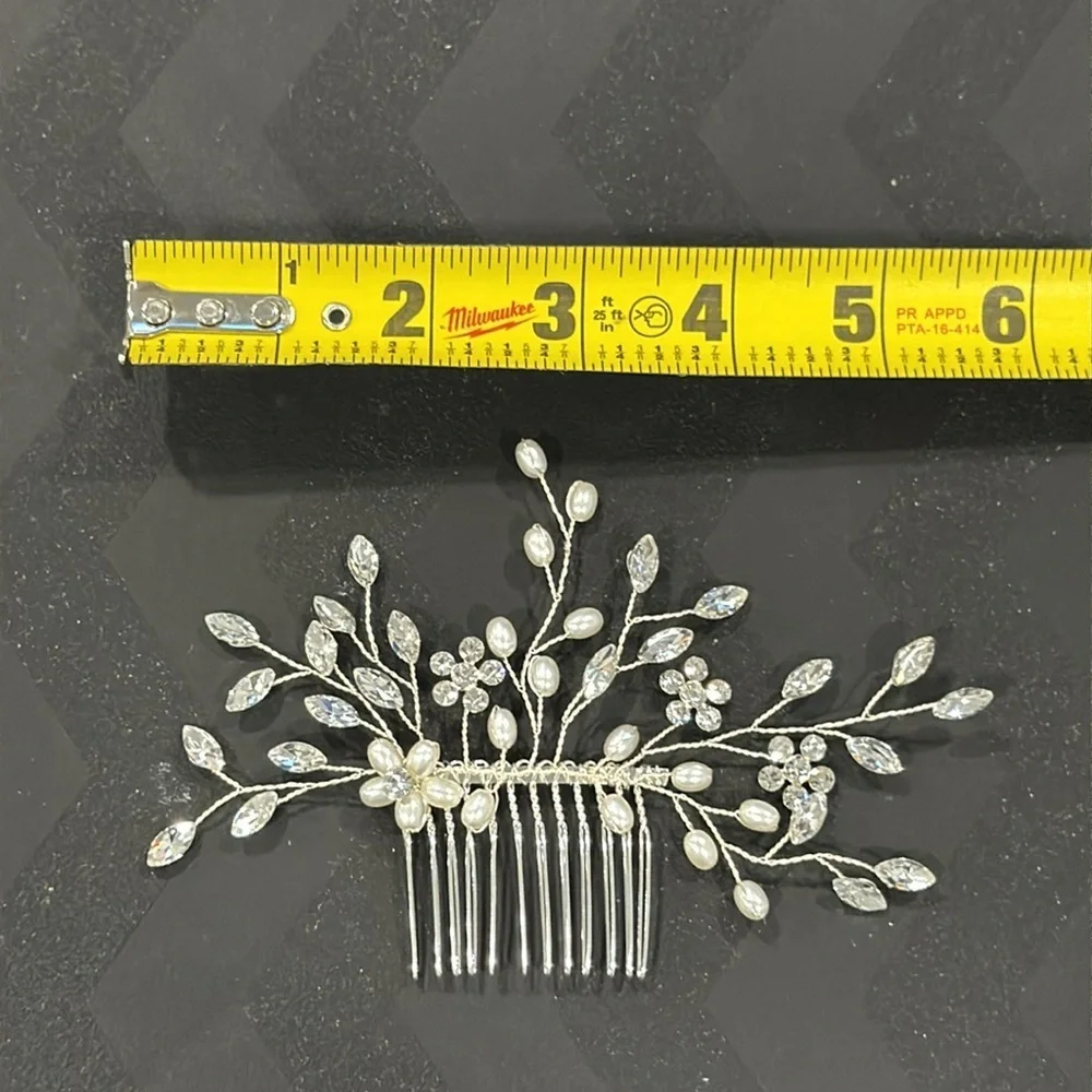 Women’s Hair Comb Clip Bridal Rhinestone Pearl Hair Accessory Boho Prom